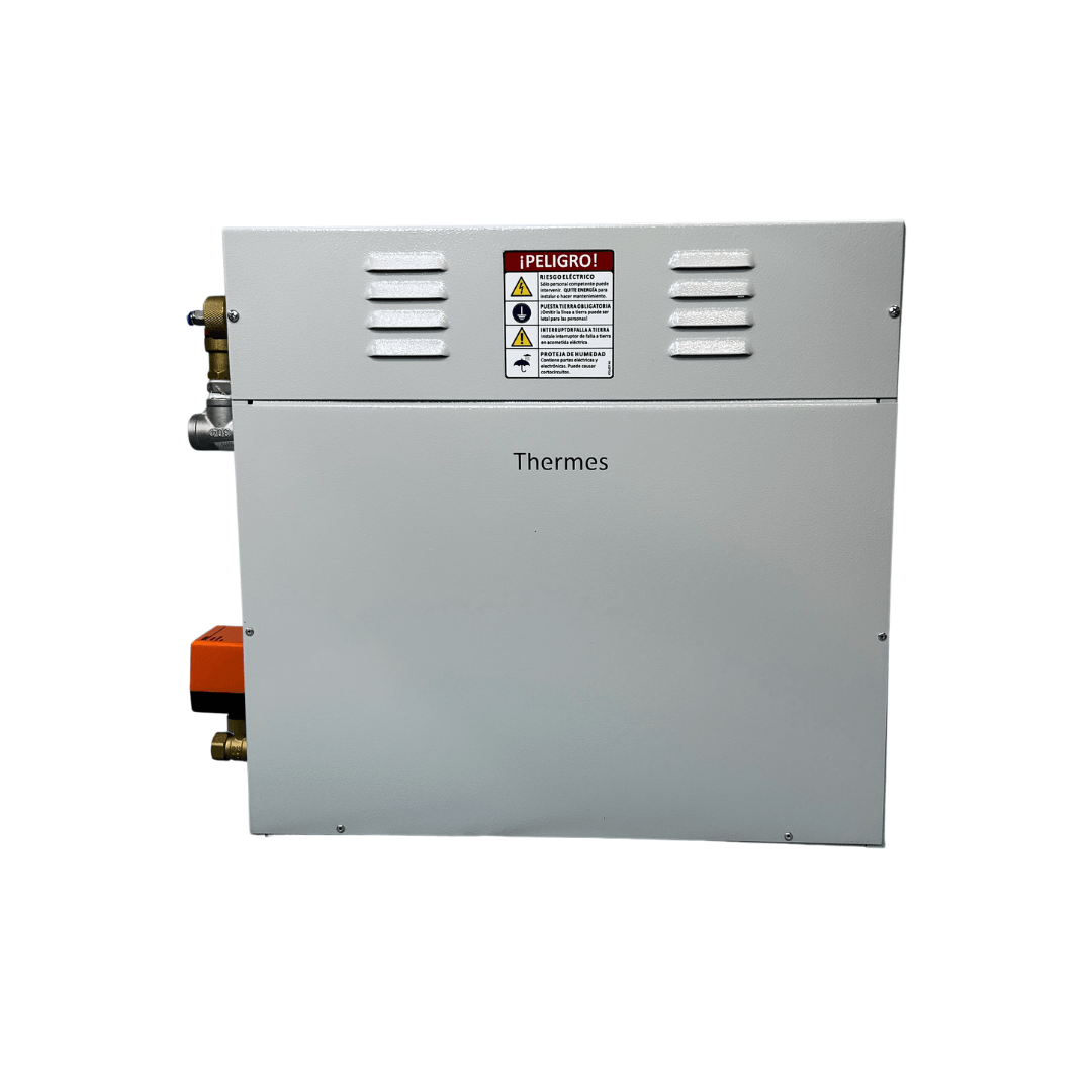 Equipo para baño turco 7.5 kW, 220V, 2PH, con control digital, drenaje automático y boquilla de salida de vapor - Thermes. Imagen principal del producto